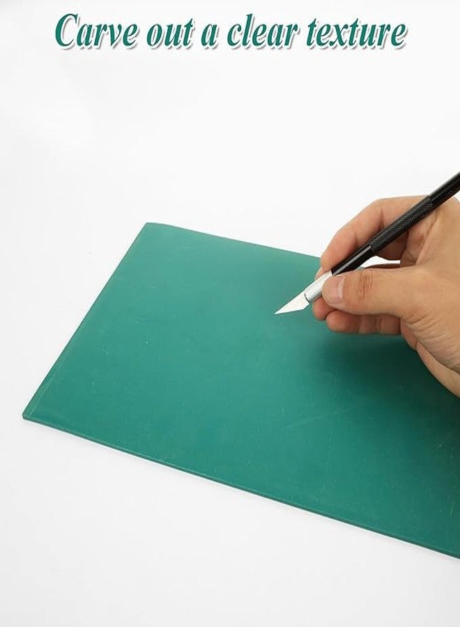 LUOSHI Linoleum Block for Printmaking, 8 x 12 Inch Linoleum Blocks Green Linocut Block Linoleum Block Printing for Engraving Art Project Printmaking Stamp Carving Block (Only One Sheet) - Image 4